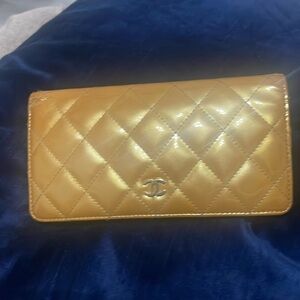 Chanel long yellow wallet